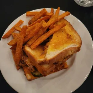 #15 Pulled Pork Grilled Cheese w/ Sweet potato fries