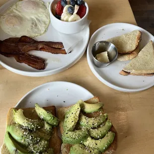 Avacado toast, and build your own breakfast