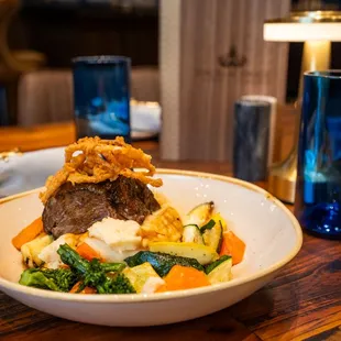  plate of food on a table