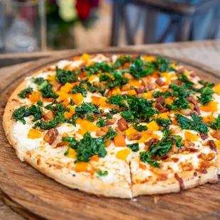  pizza on a wooden board