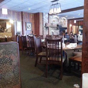 Dining area with fireplace