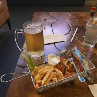 a tray of food on a table