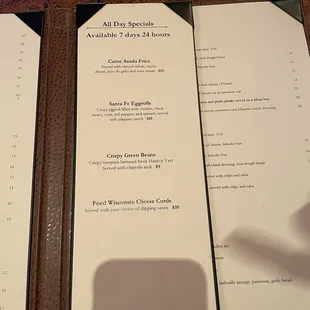 the menu