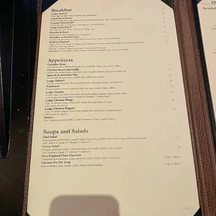 the menu
