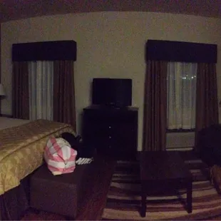 Panoramic of Bed and Living Area