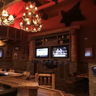 a bar with a television