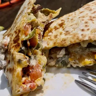 Quesadilla was tasty and very meaty!