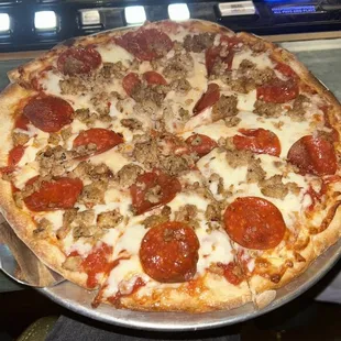Pepperoni and Sausage Pizza