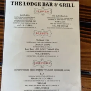 Menu, Side 2.