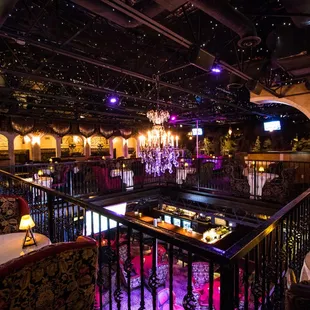 Our Casablanca-inspired members only VIP lounge on the second floor overlooks The Library Room.