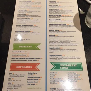 Menu other side