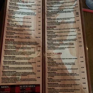 Updated menu