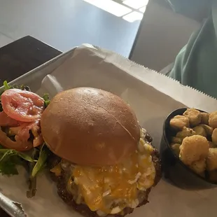 Sausage cheeseburger