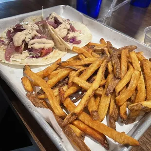 Blackened seared tuna tacos