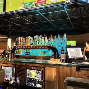 a bar with a lot of beer