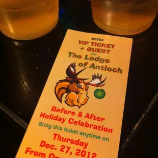 My VIP ticket!!!  We're rocking Antioch tonight!!!