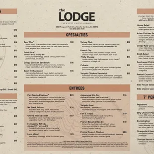 Updated Menu