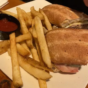 Cubano Sandwich and French fries