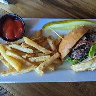 My half of the Lodge Burger for $18.50.