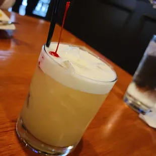 Egg white Whiskey sour so delish