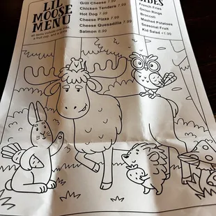 Kids menu - so much variety!
