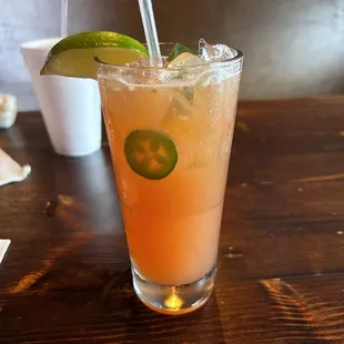 Watermelon tequila deliciousness. I forget the name, but order it!