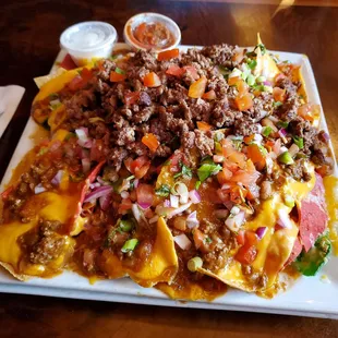 a plate of nachos