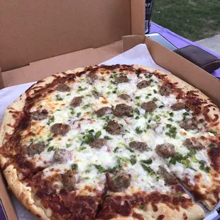 Sausage, pepper and onion pizza - it was ok