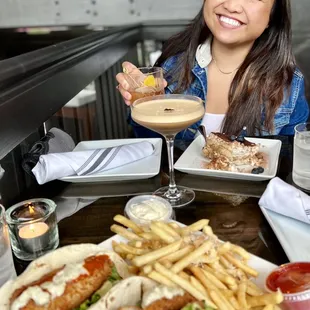 a woman enjoying a meal