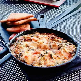 Artichoke dip with pita