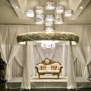 a stage set up for a wedding