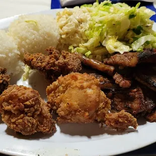 Island Style Fried Chicken and Kalbi Combo Plate