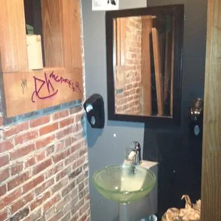 Men's bathroom sink area