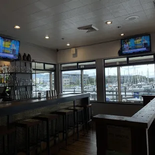 a view of the harbor from the bar