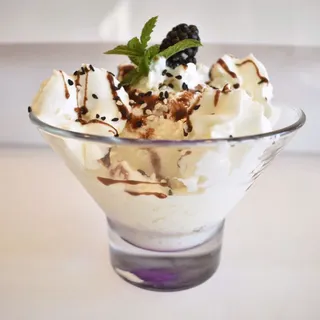 Vanilla Ice Cream with Chocolate Sauce