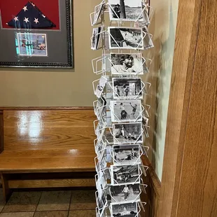 Inside, postcards for sale