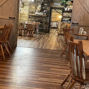 the dining area of the cabin