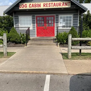 the entrance to the restaurant