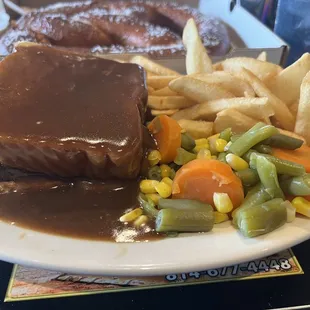 Real roast beef slice, not shaved.