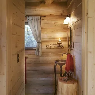 First floor bath with slate shower...