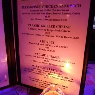 menu