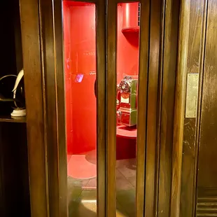 Complete with an actual phone booth.