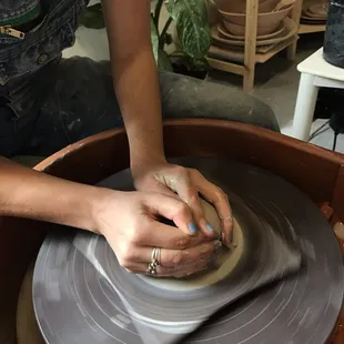 Centering the clay