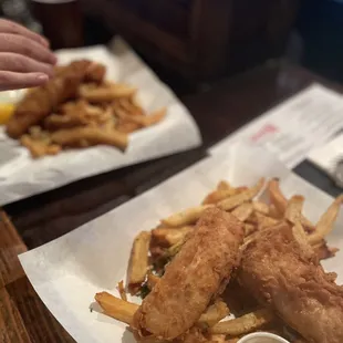 a plate of fish and chips