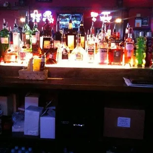 a bar filled with liquor