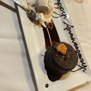 Ancho chili chocolate cake, very good.