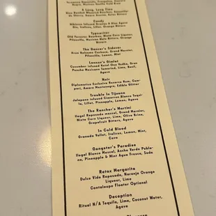 Drink Menu