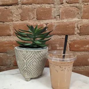 Dirty chai latte with oat milk