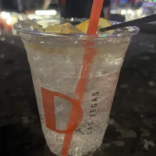 Tito's &amp; soda water with lemon! Sooooo good! 04/28/2023