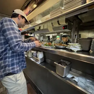a man preparing food